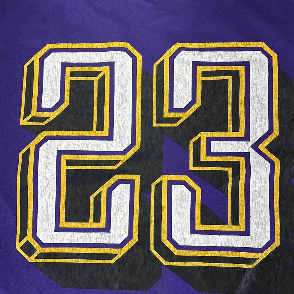 NBA Short Sleeve Shirt Los Angeles LA Lakers 23 Lebron James Purple Mens XL - Picture 13 of 15